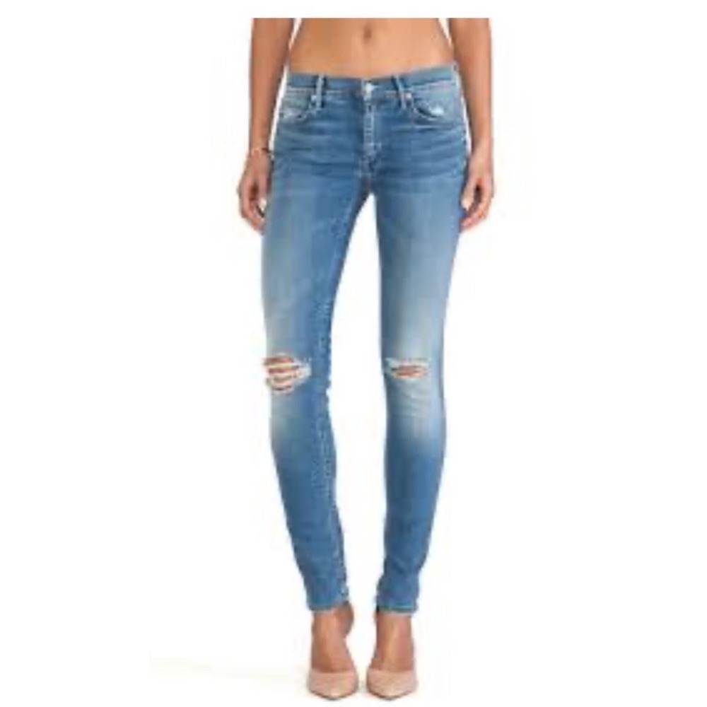 MOTHER Denim The MUSE Light Distressed Skinny Jeans 27WILD THING